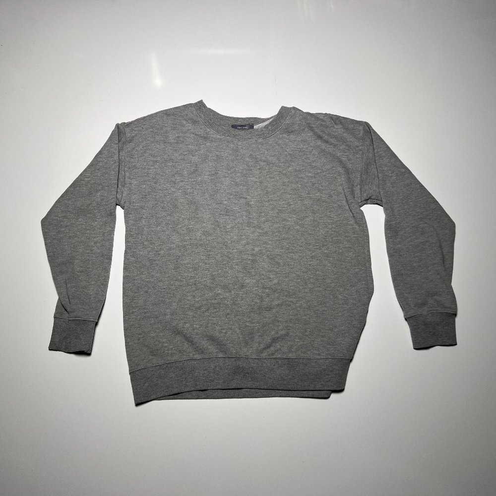 Light Grey Cotton Polyester Lightweight BECOOL Sweatshirt Womens Size L